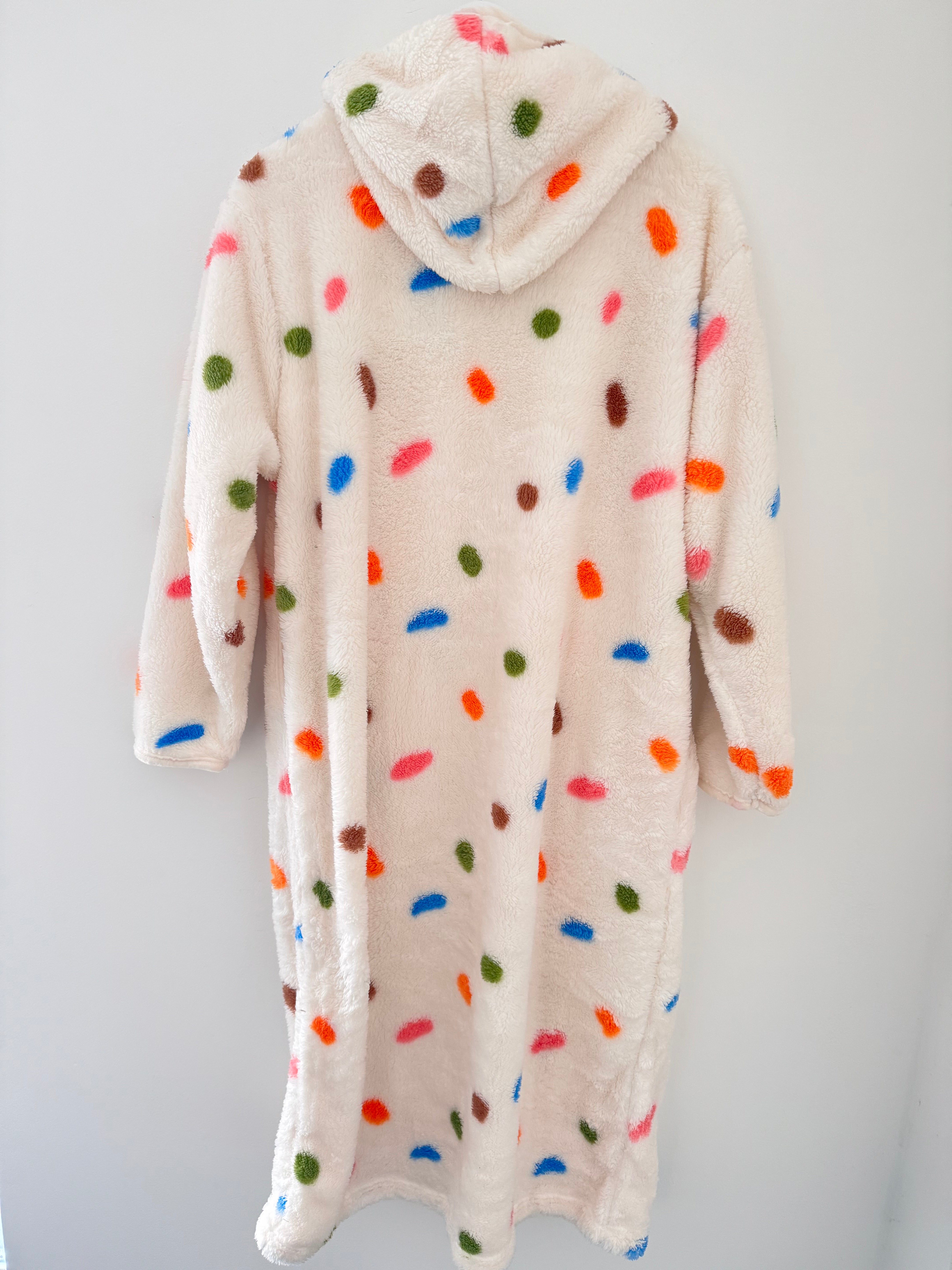 Spotty Zipped Fleece Hooded Loungewear
