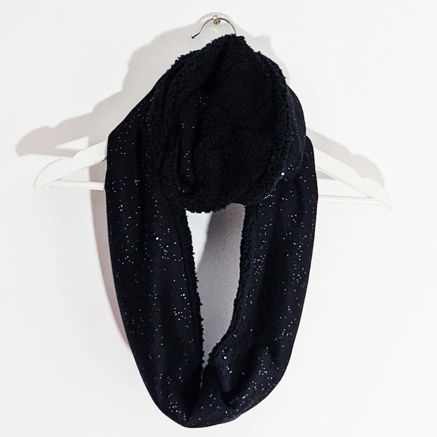 Shimmer & Fur Snood in Black