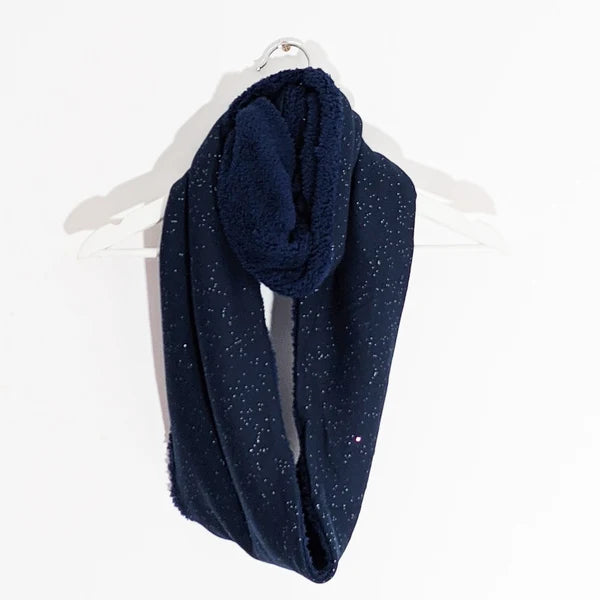 Shimmer & Fur Snood in Ink