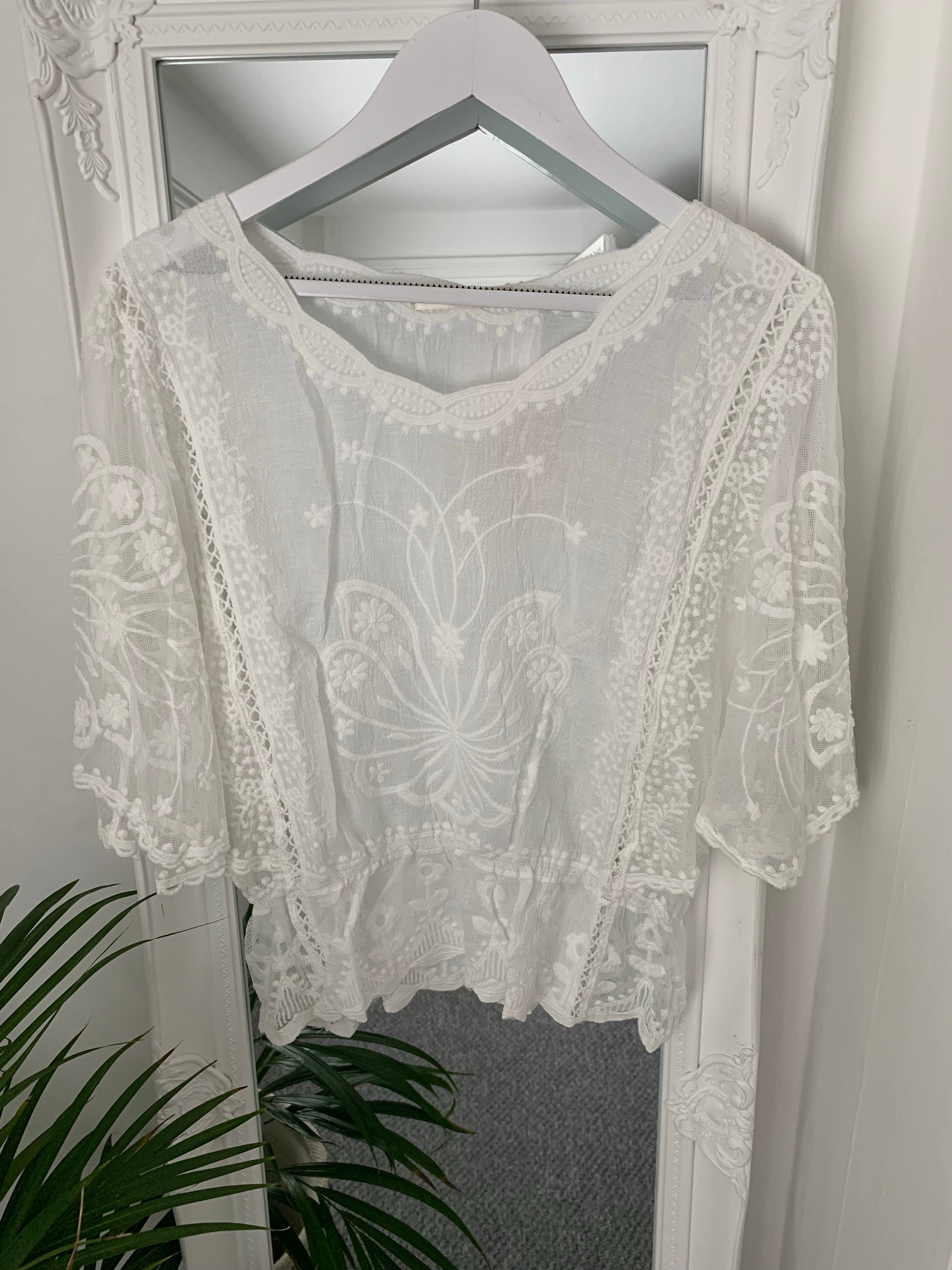 Lace Top in White