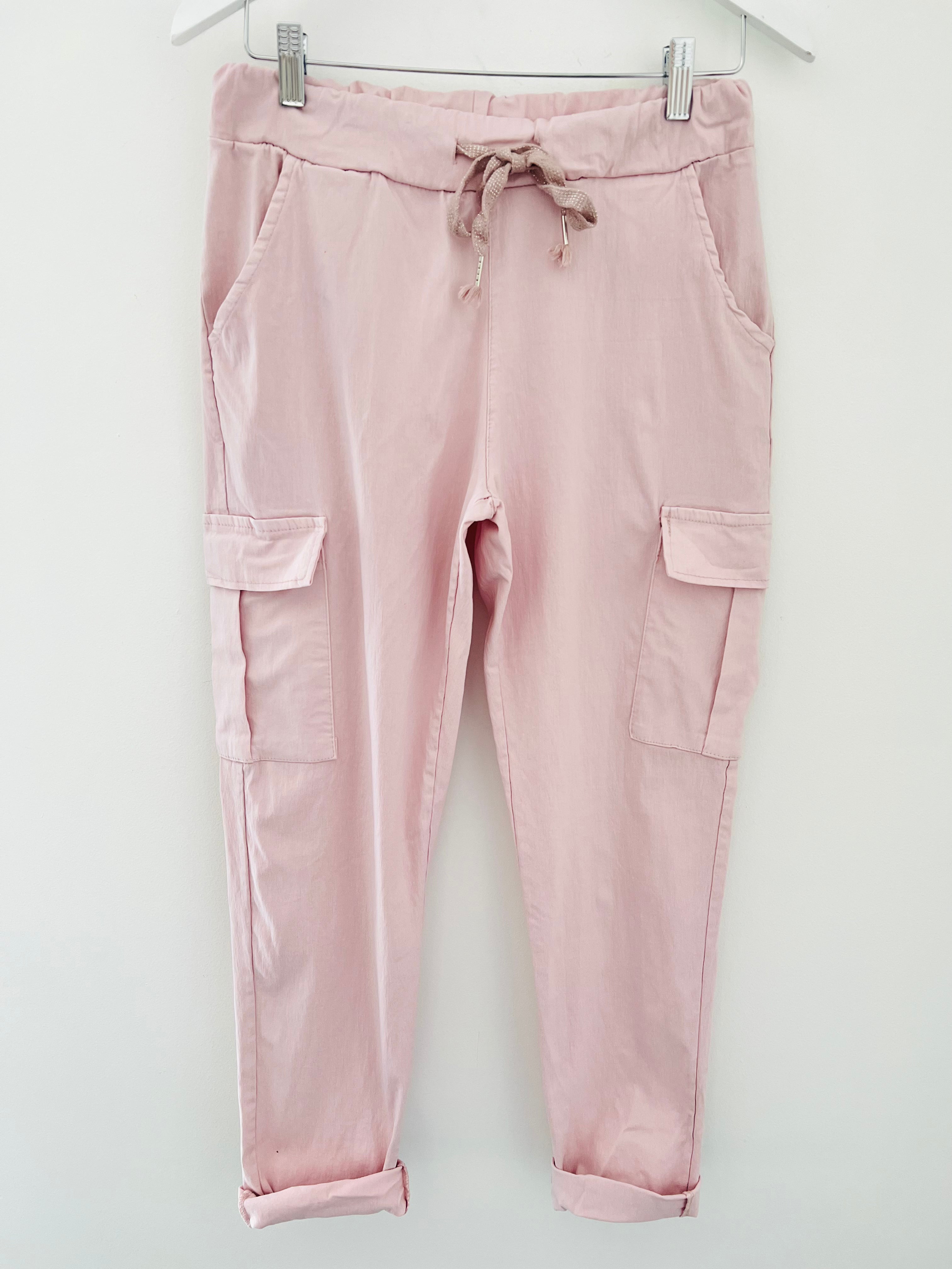 Slimfit Cargo Joggers in Pink
