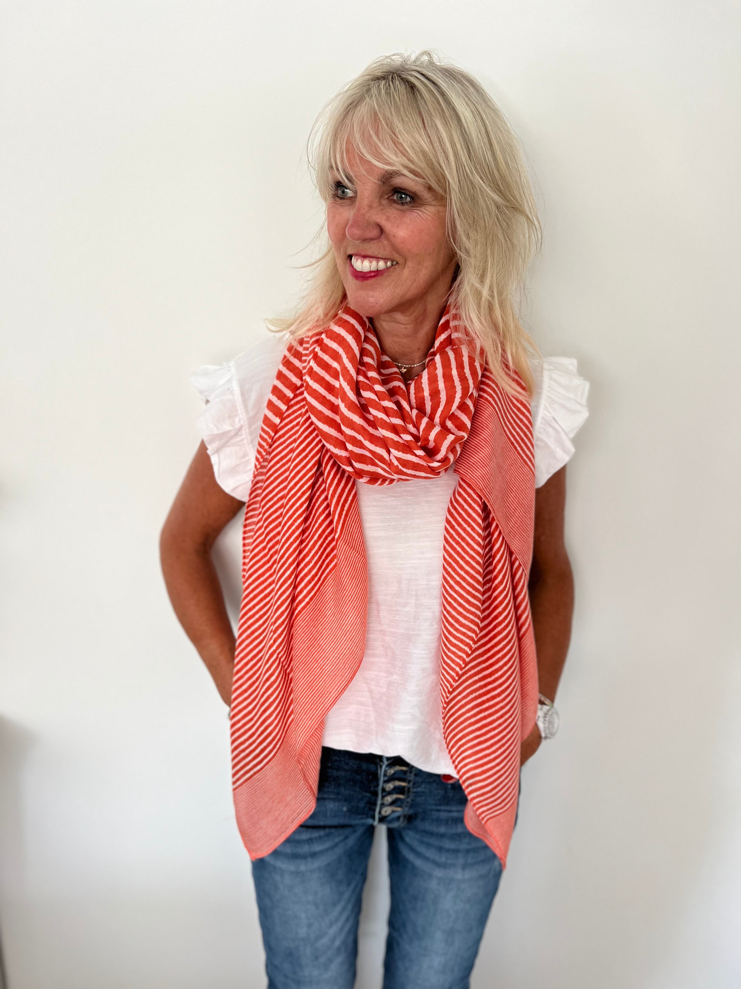 Stripe Scarf in Orange