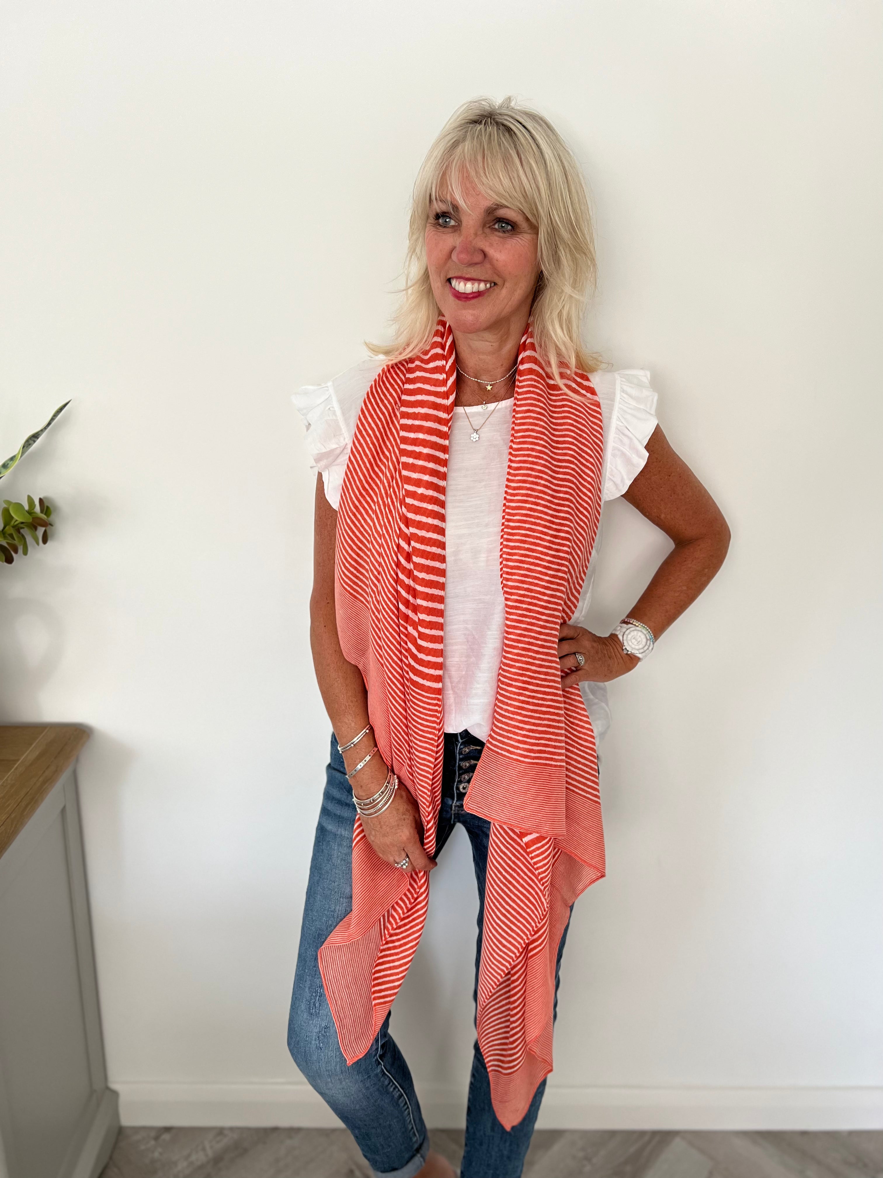 Stripe Scarf in Orange