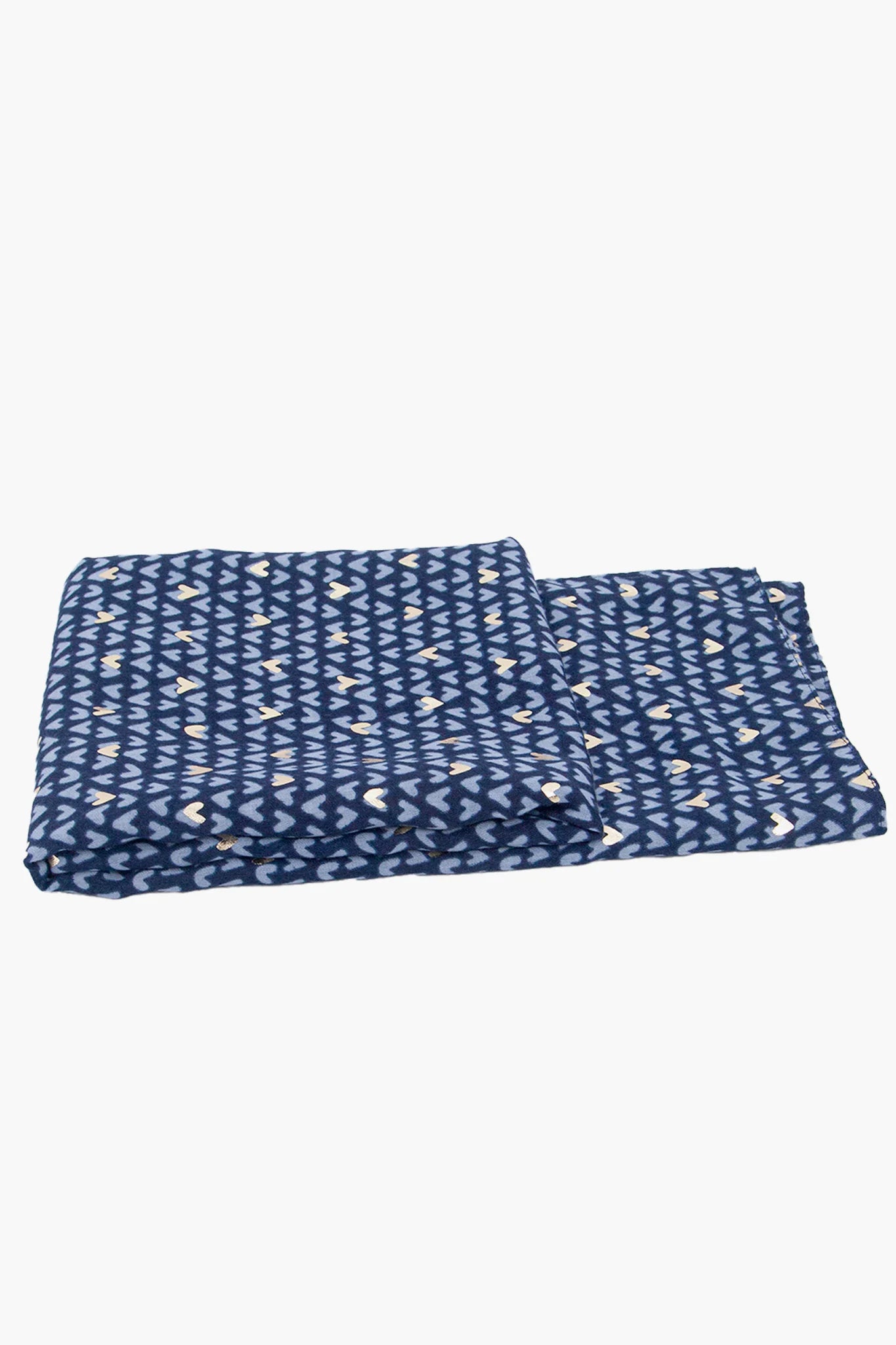 Metallic Hearts Scarf in Blue