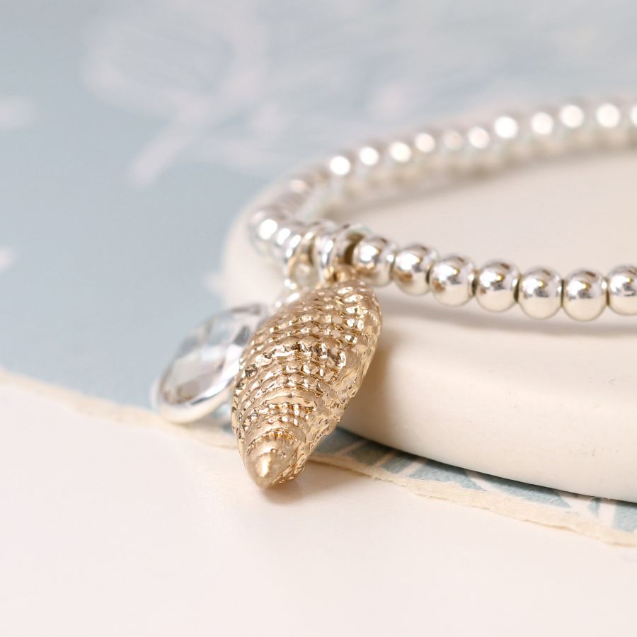 Sea Shell & Crystal Bracelet