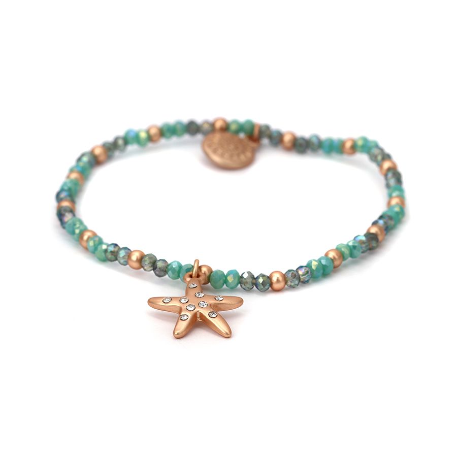 Aqua & Gold Starfish Bracelet