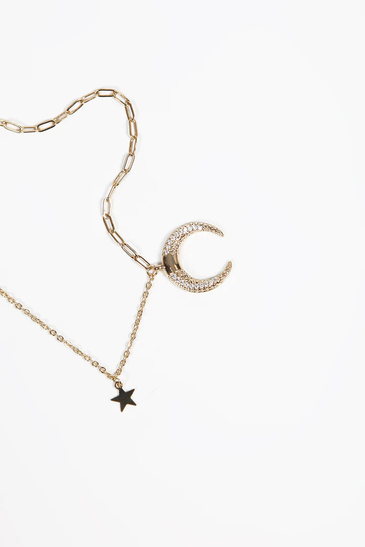 Sparkly Horn Gold Necklace