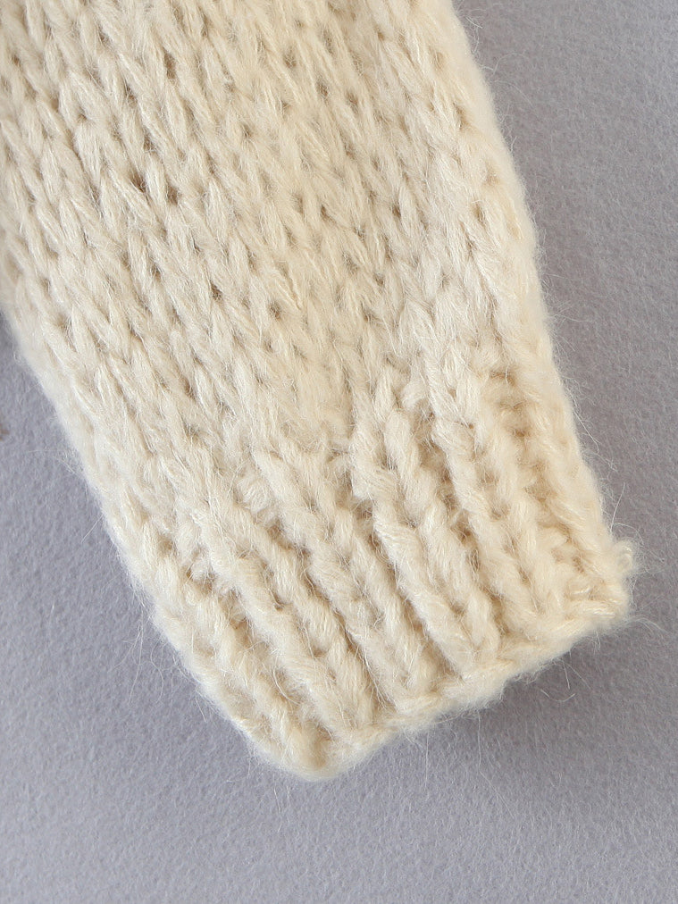 Hand Knitted Cardi with Embroidered Flowers