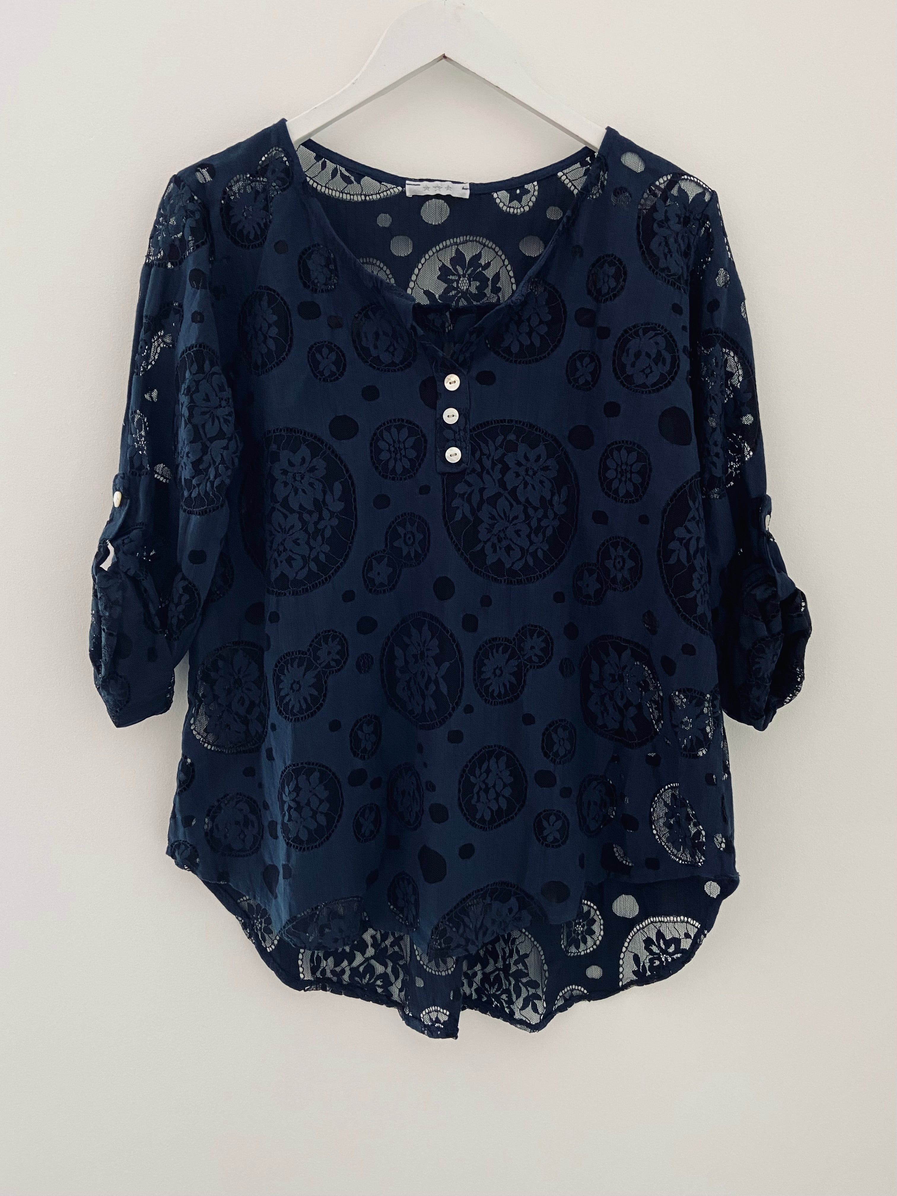 Lace Blouse & Camisole in Ink