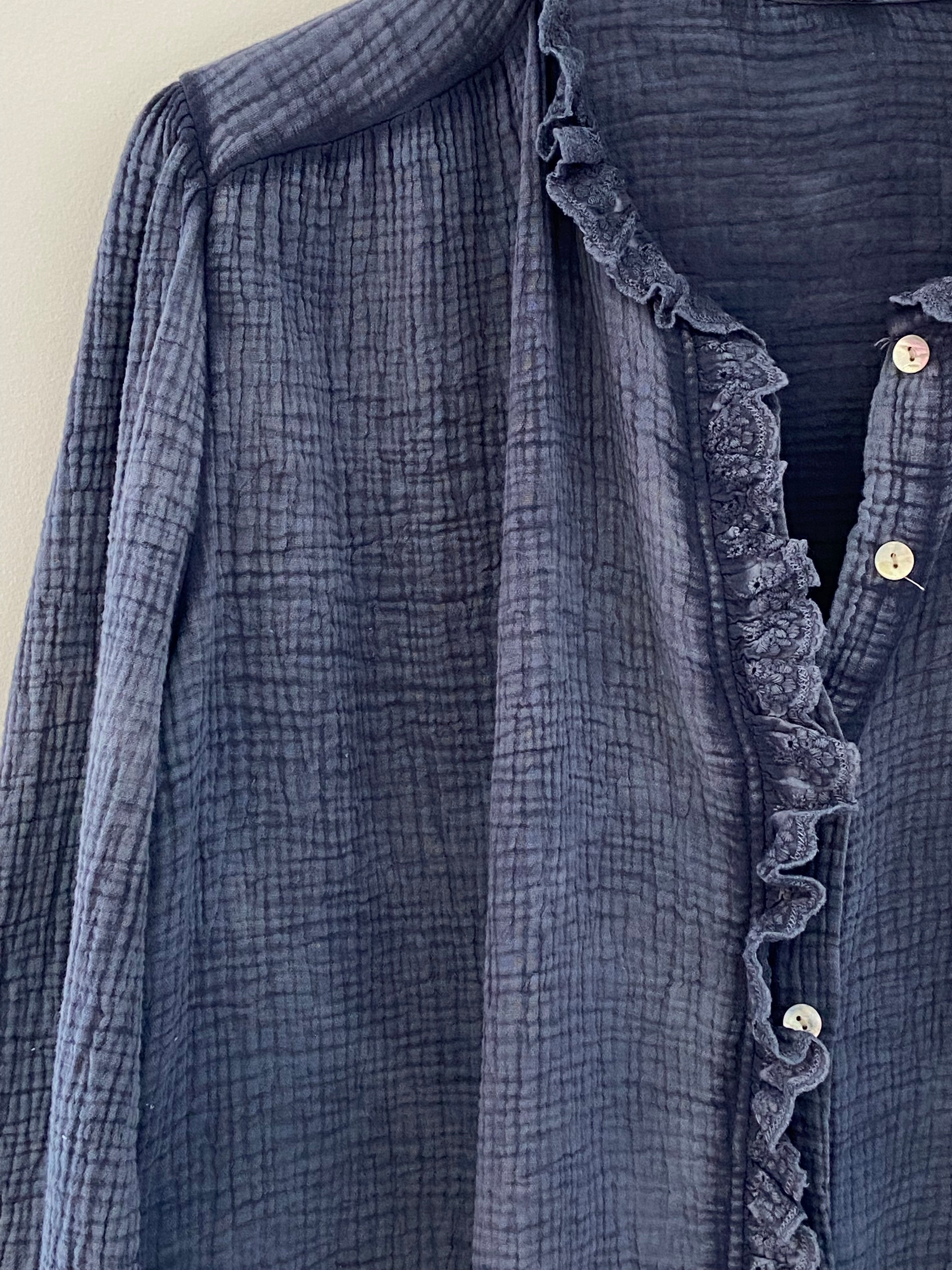 Cheesecloth Shirt in Smoky Blue