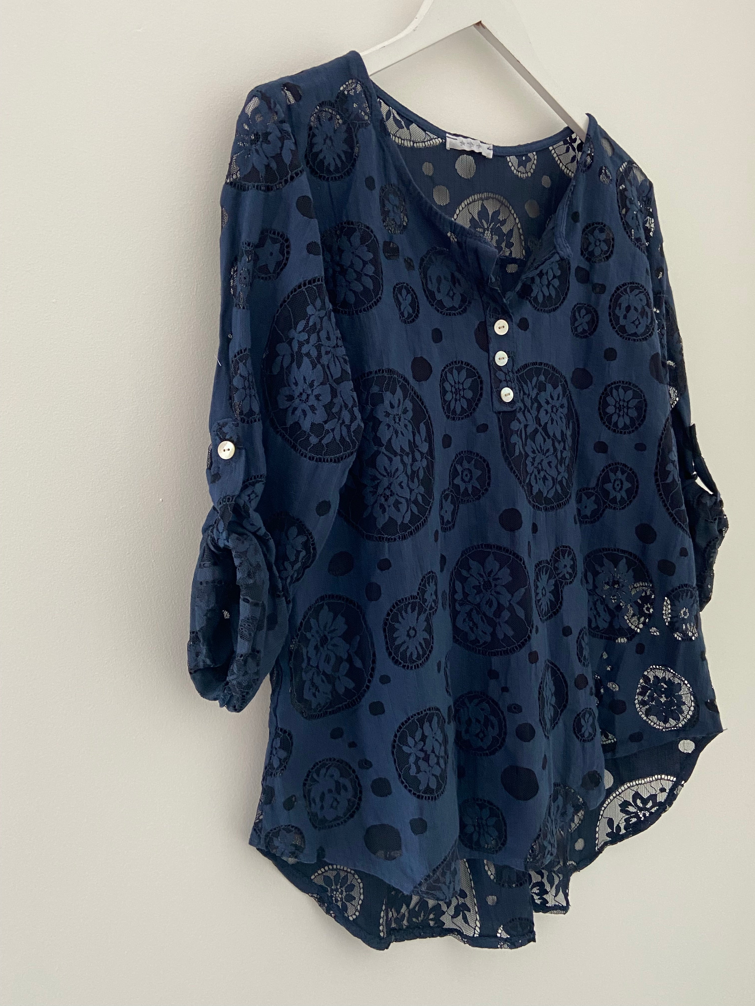 Lace Blouse & Camisole in Ink