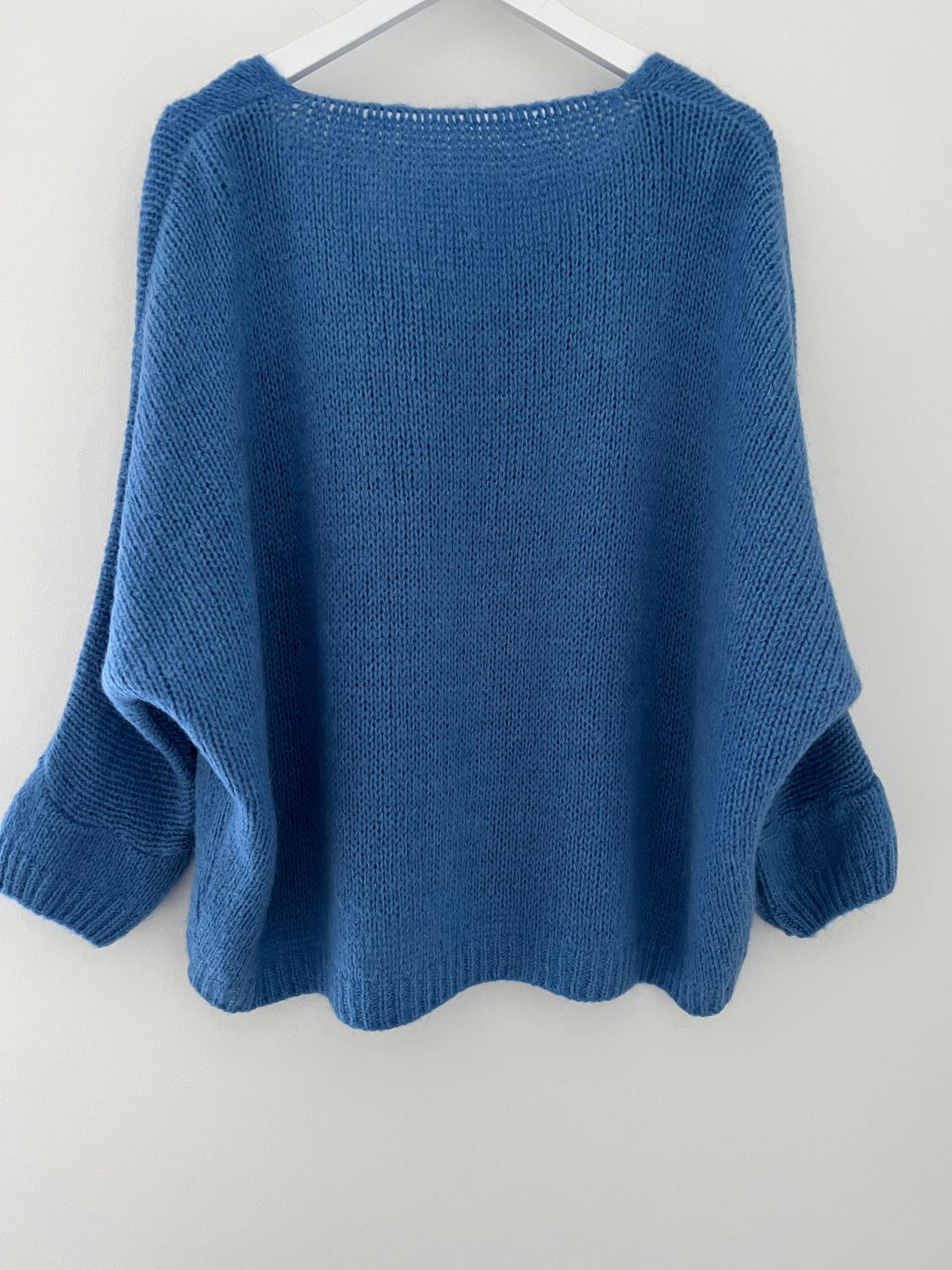 V Neck Jumper in Cornflower Blue