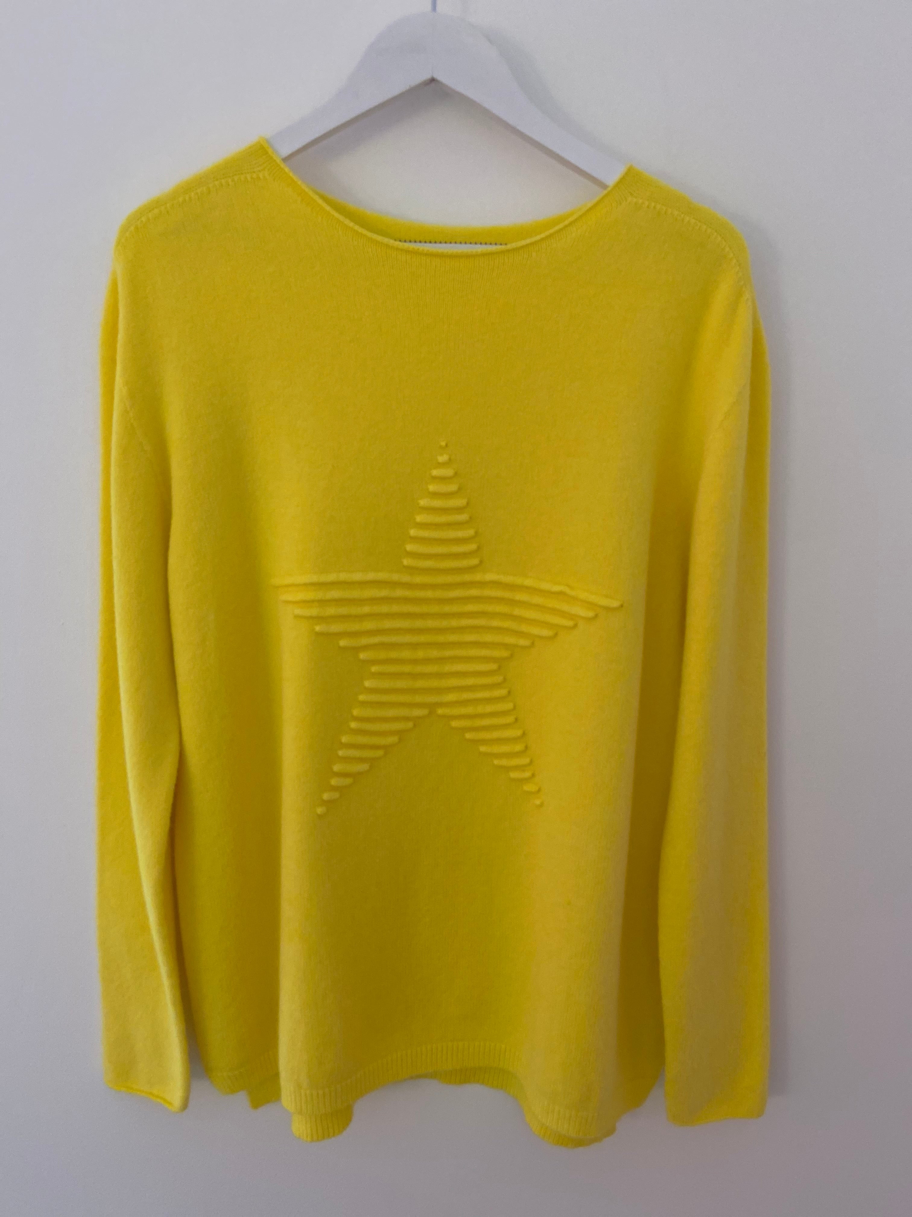 Ribbed Star Jumper in Yellow