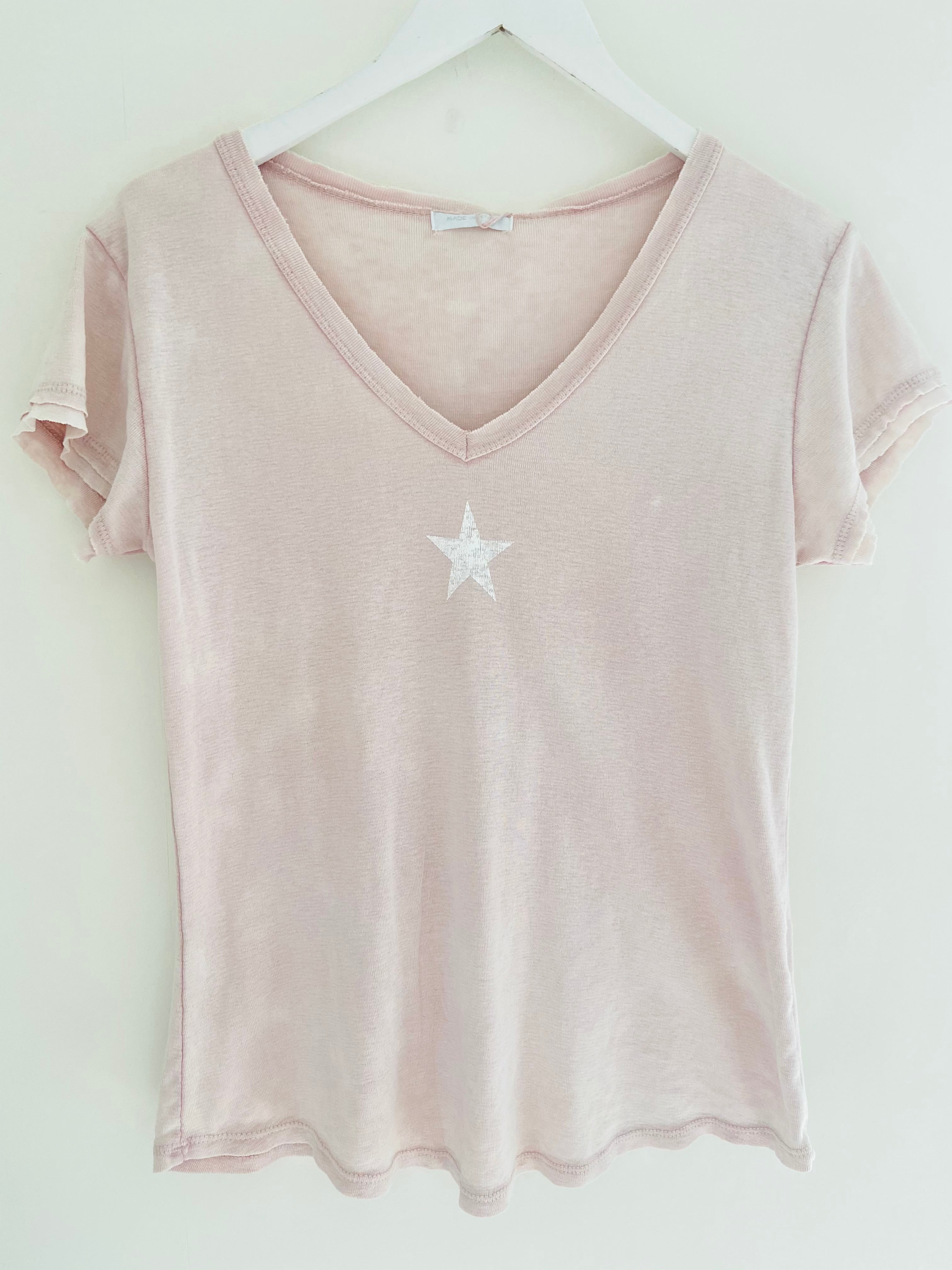 Vintage Star Tee in Shell Pink