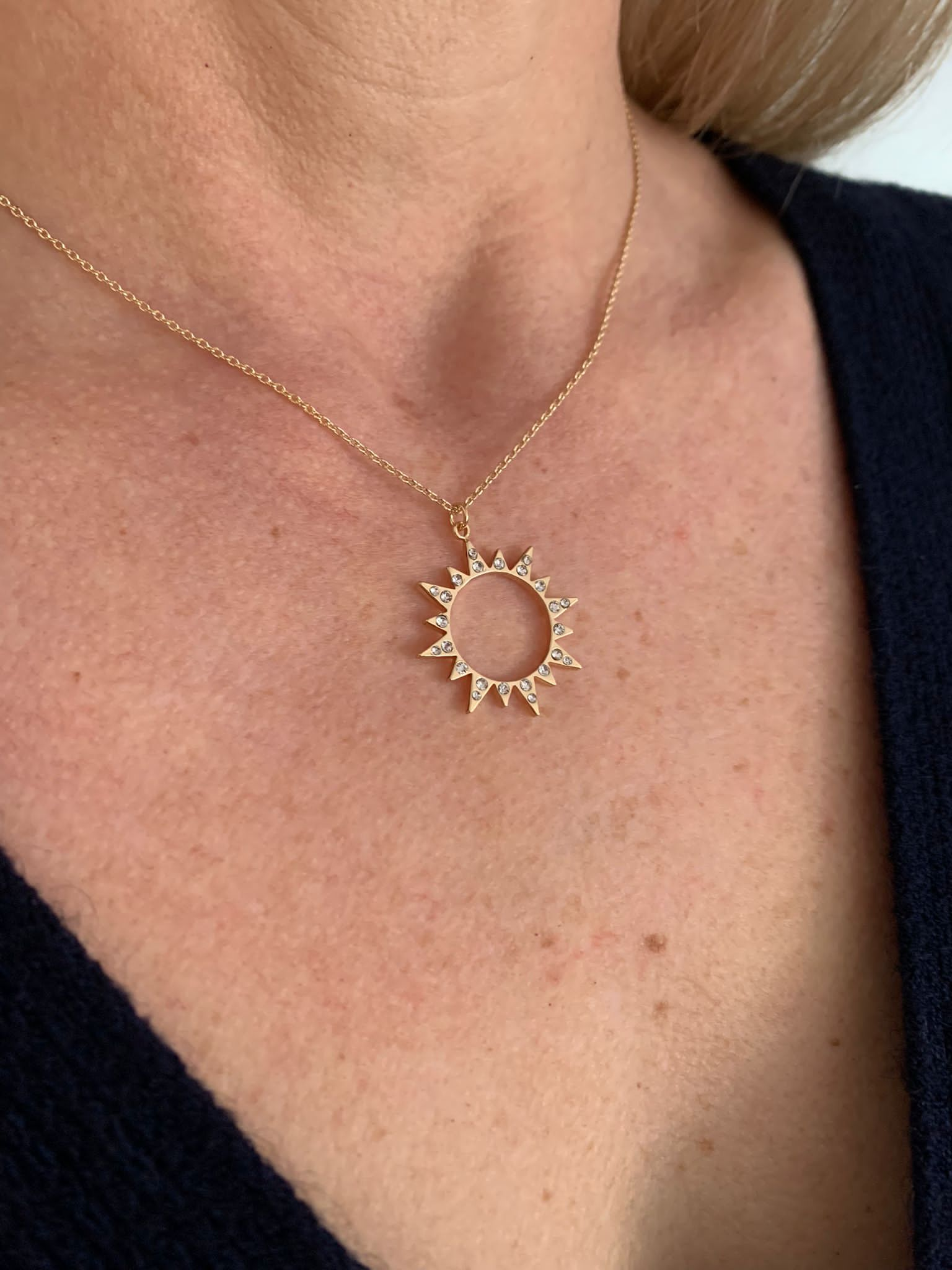 Sun Pendant in Gold