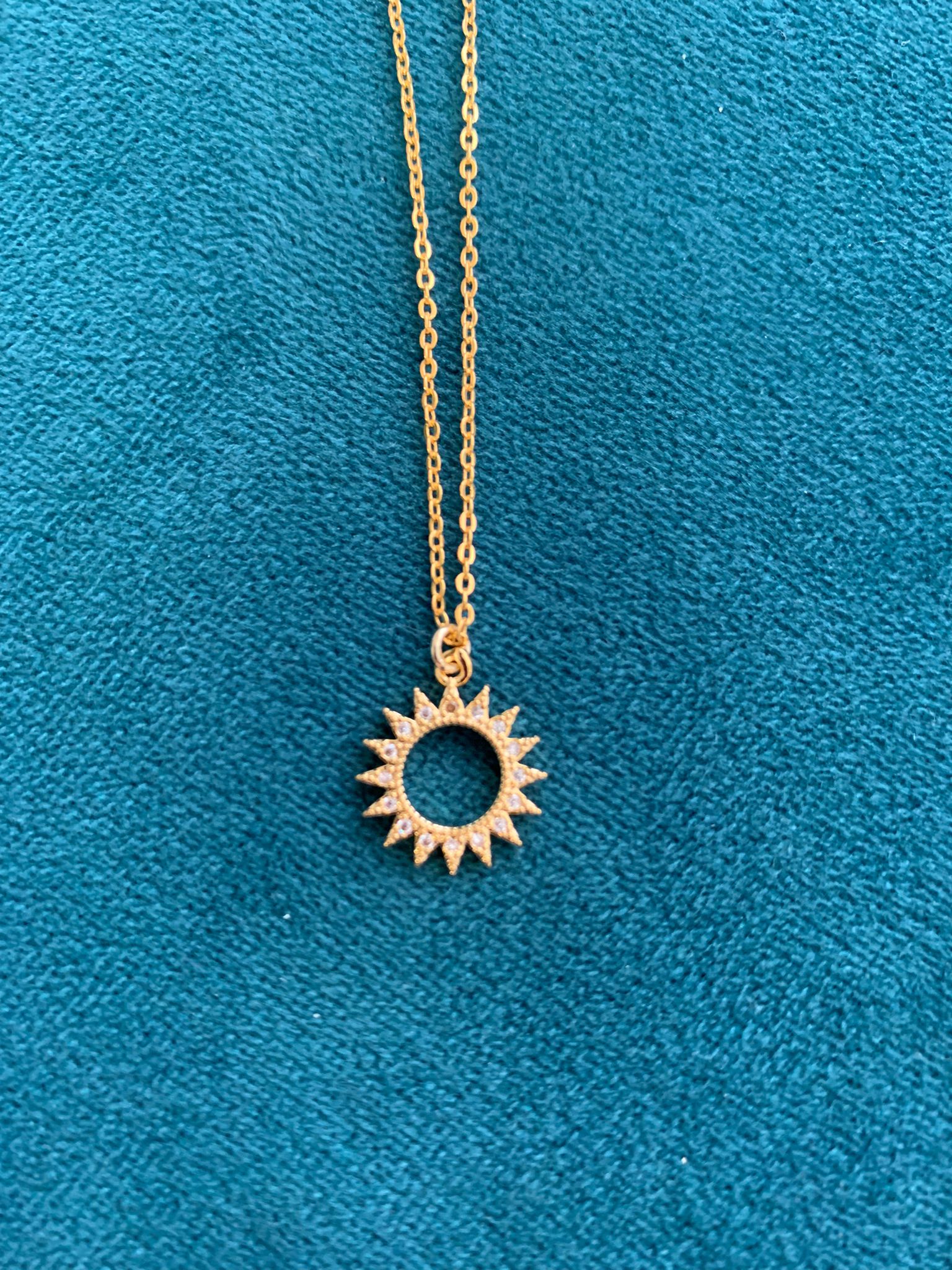 Small Gold Sun Pendant