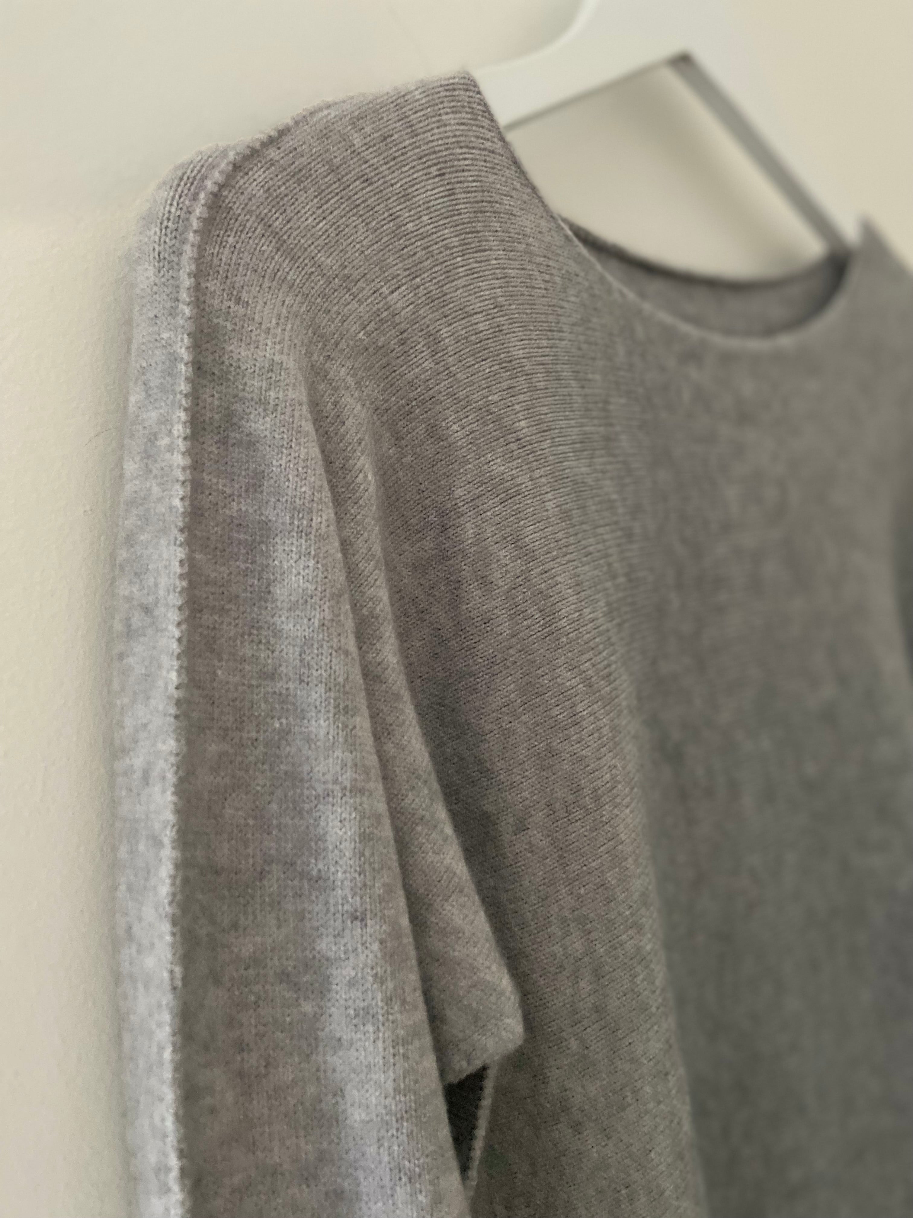 Simple Round Neck Jumper in Silvery Grey