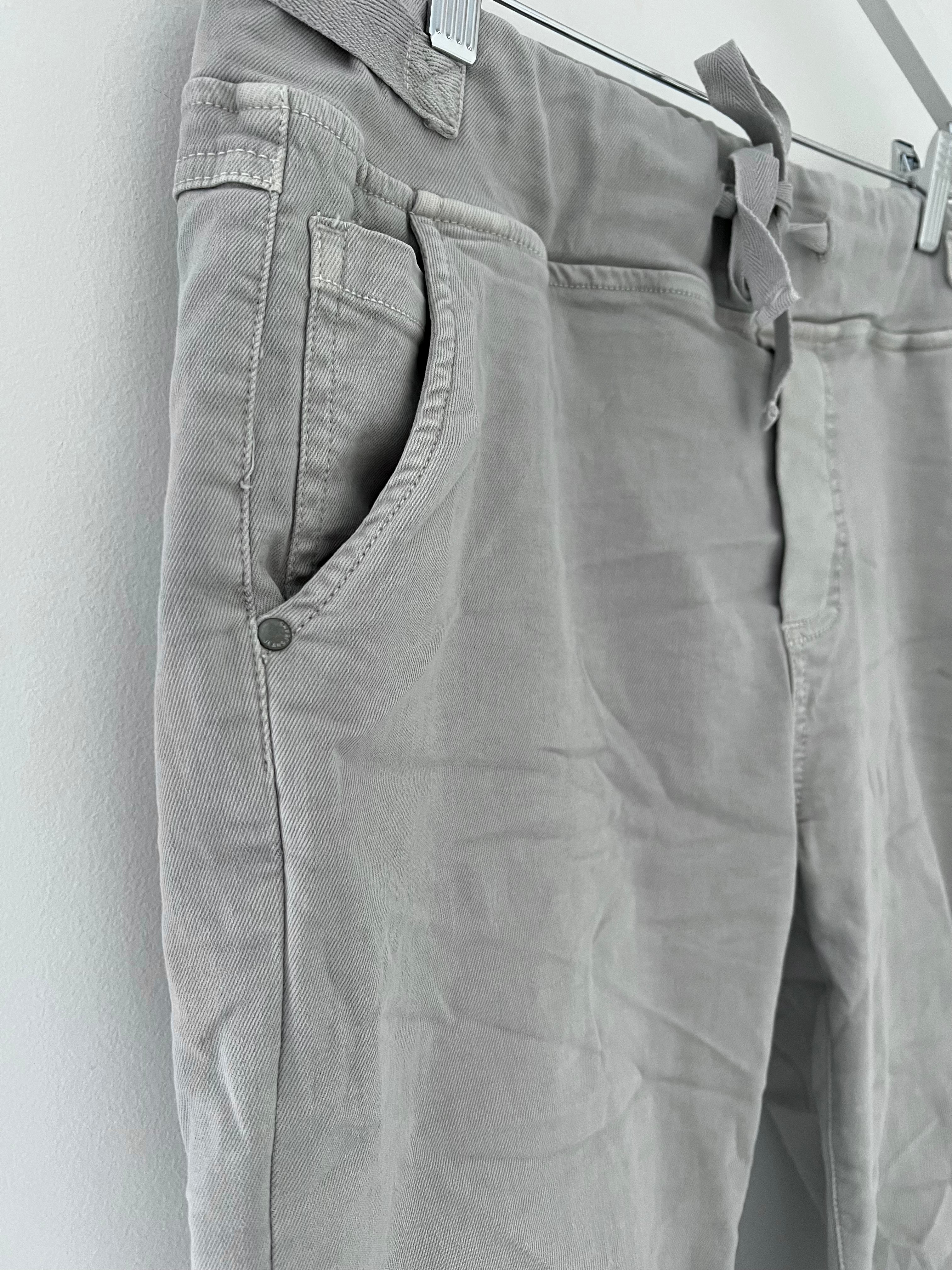 Pale Grey Jean Joggers