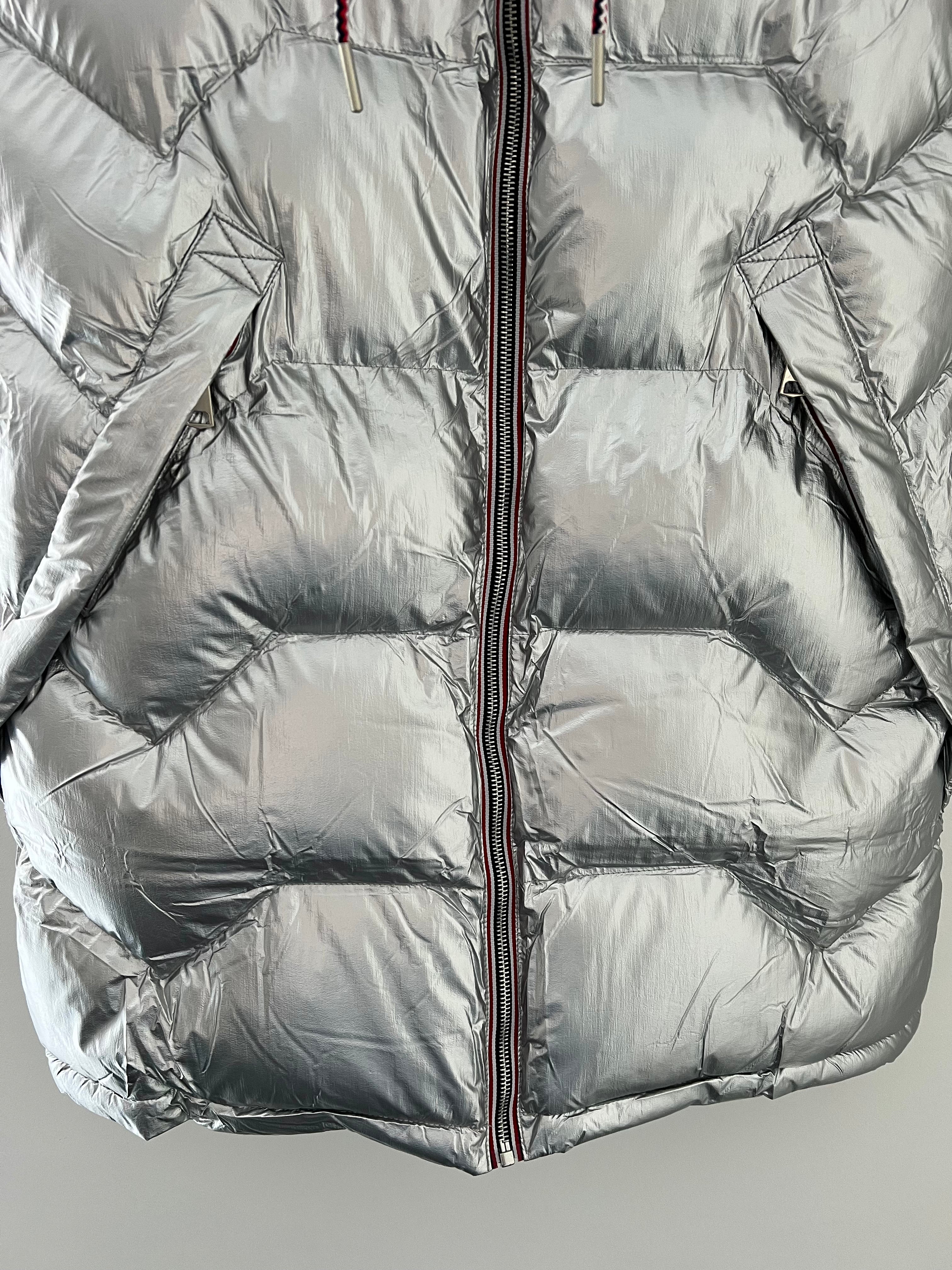 Silver Quilted Gilet with Hood