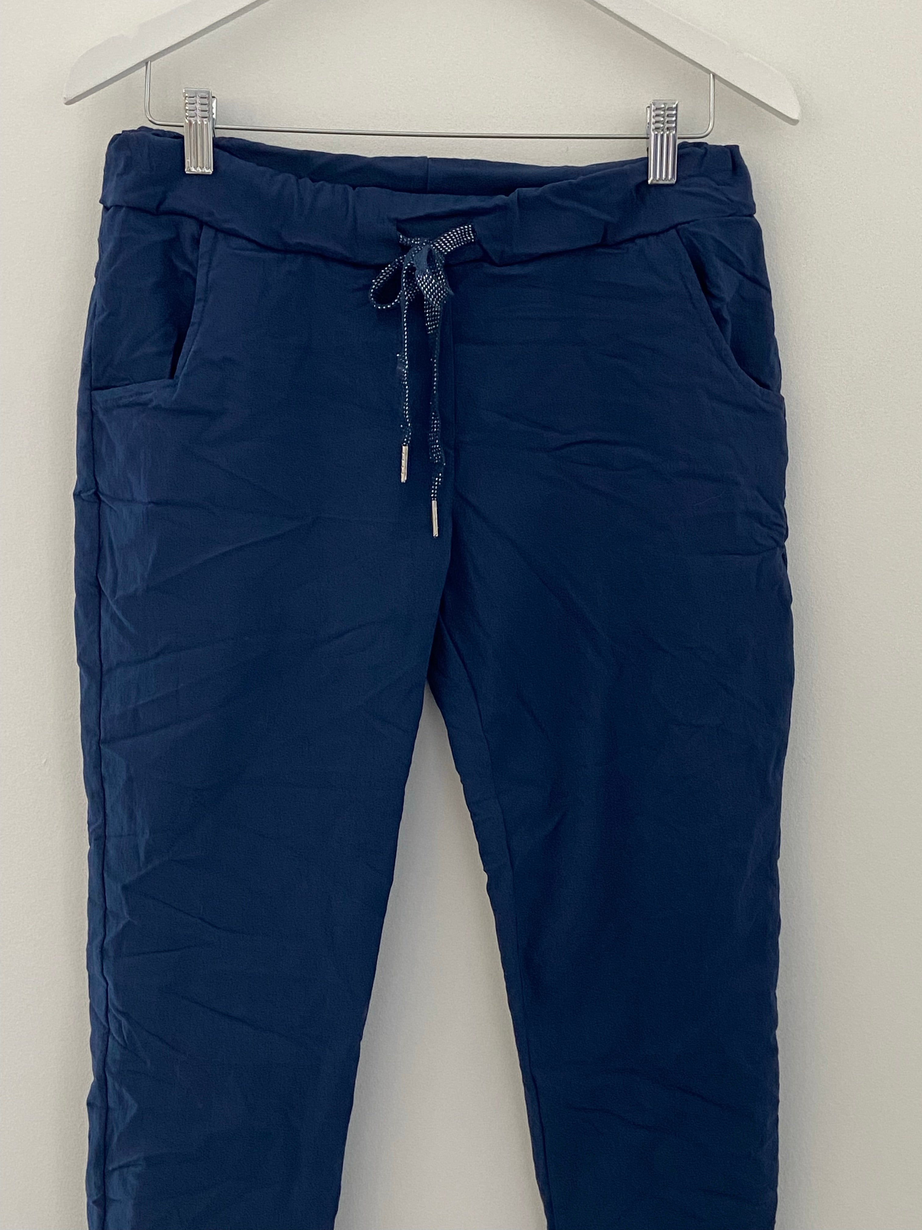 Slimfit Cotton Stretch Joggers in Navy