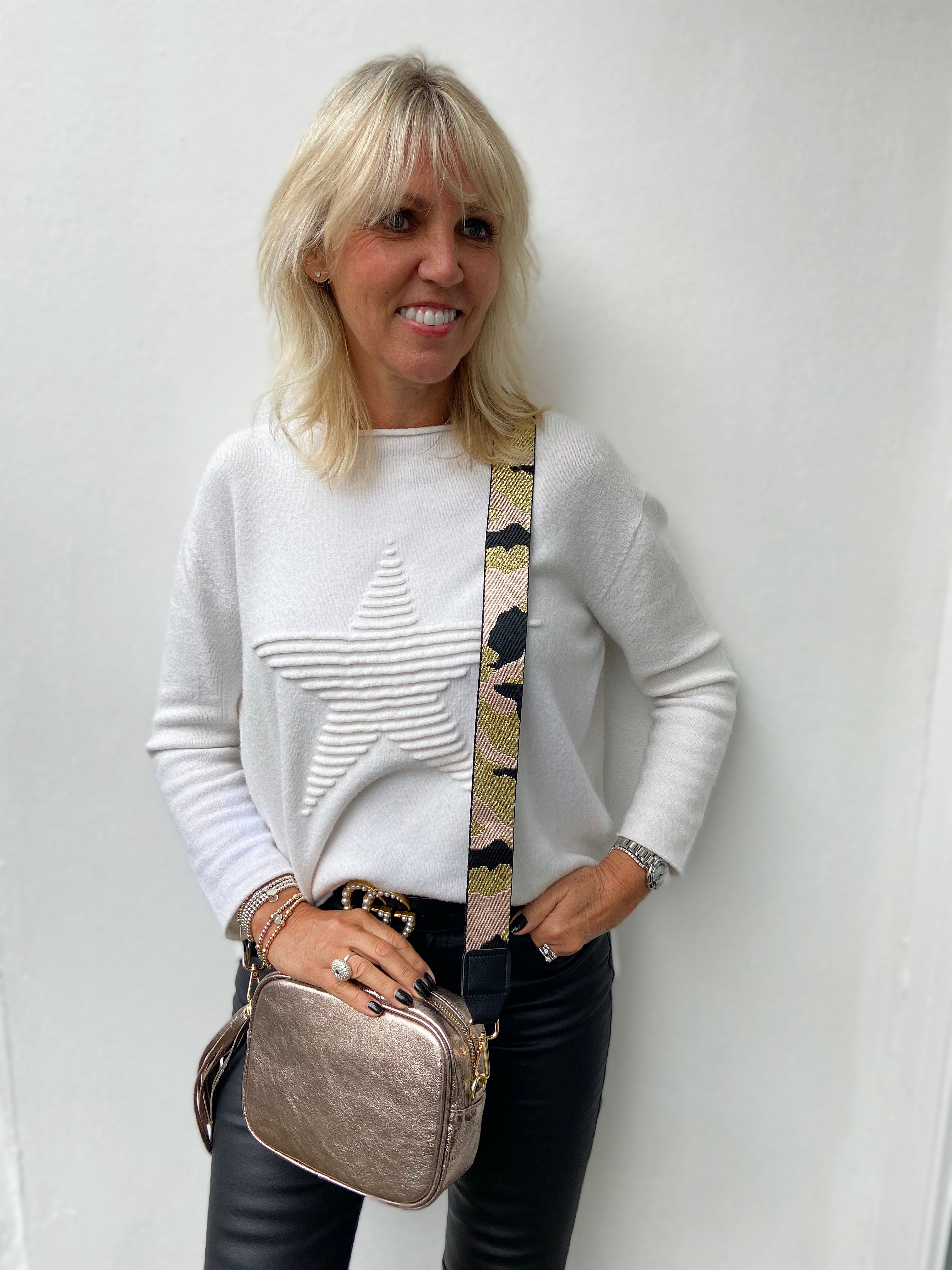 Metallic Pink Camo Bag Strap