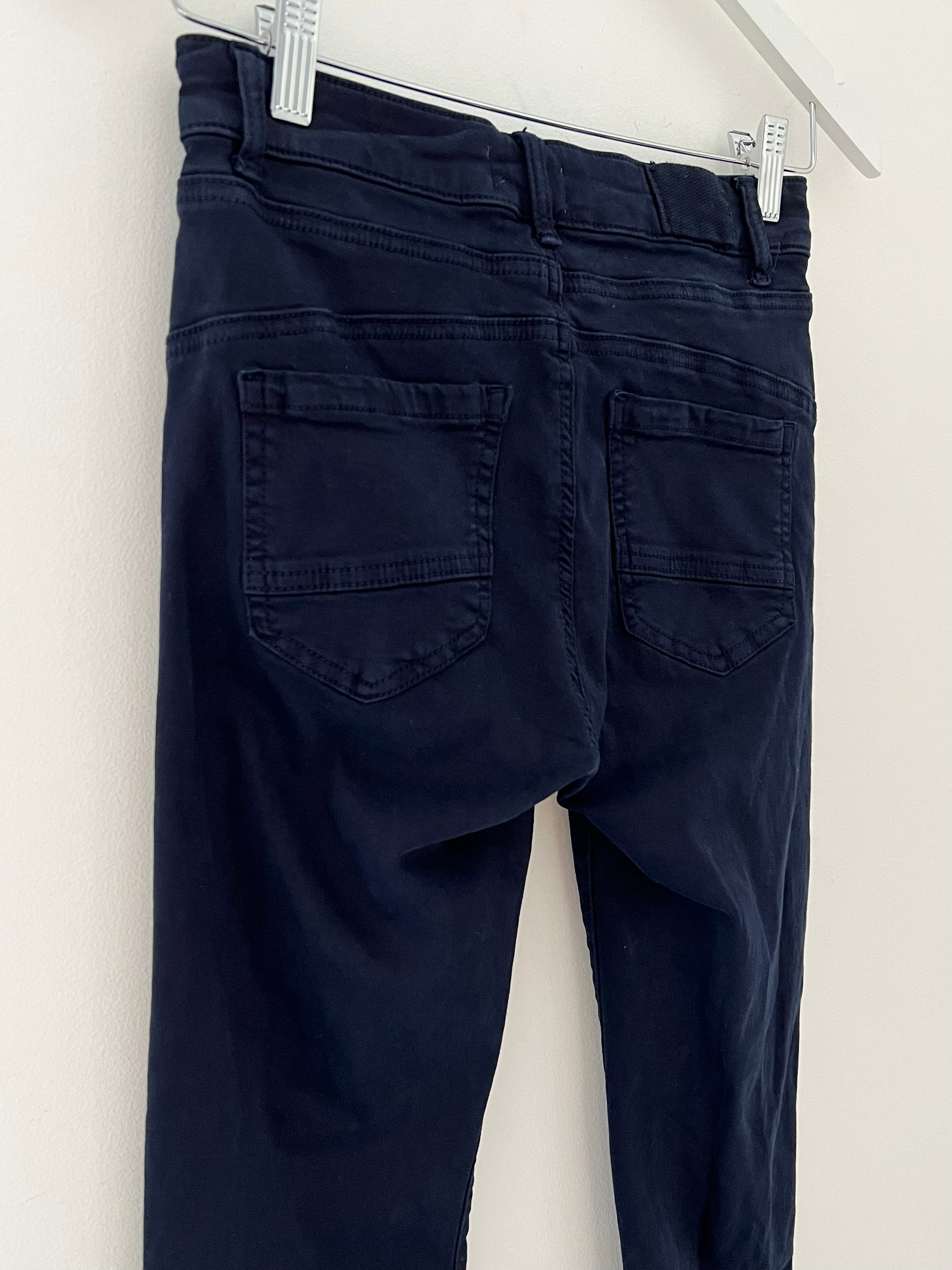 Button Fly Stretch Jeans in Ink