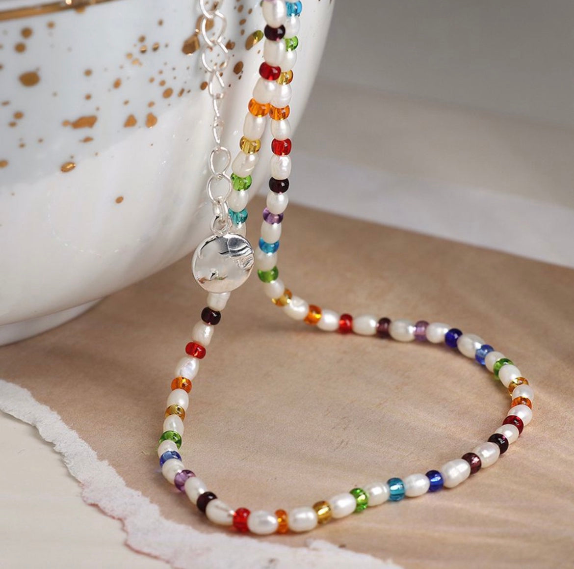 Rainbow & Silver Necklace