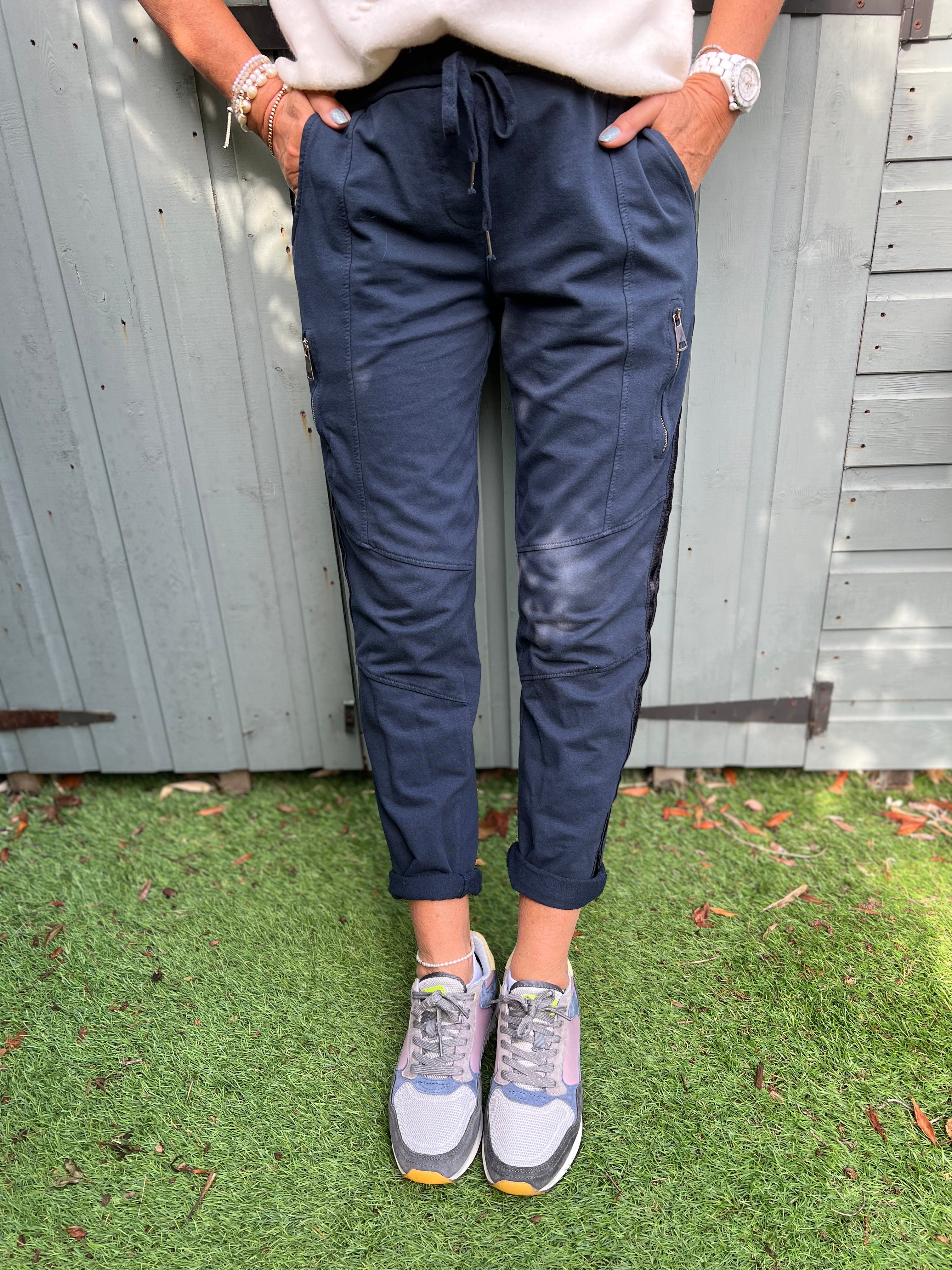 Jersey Stretch Joggers in Navy