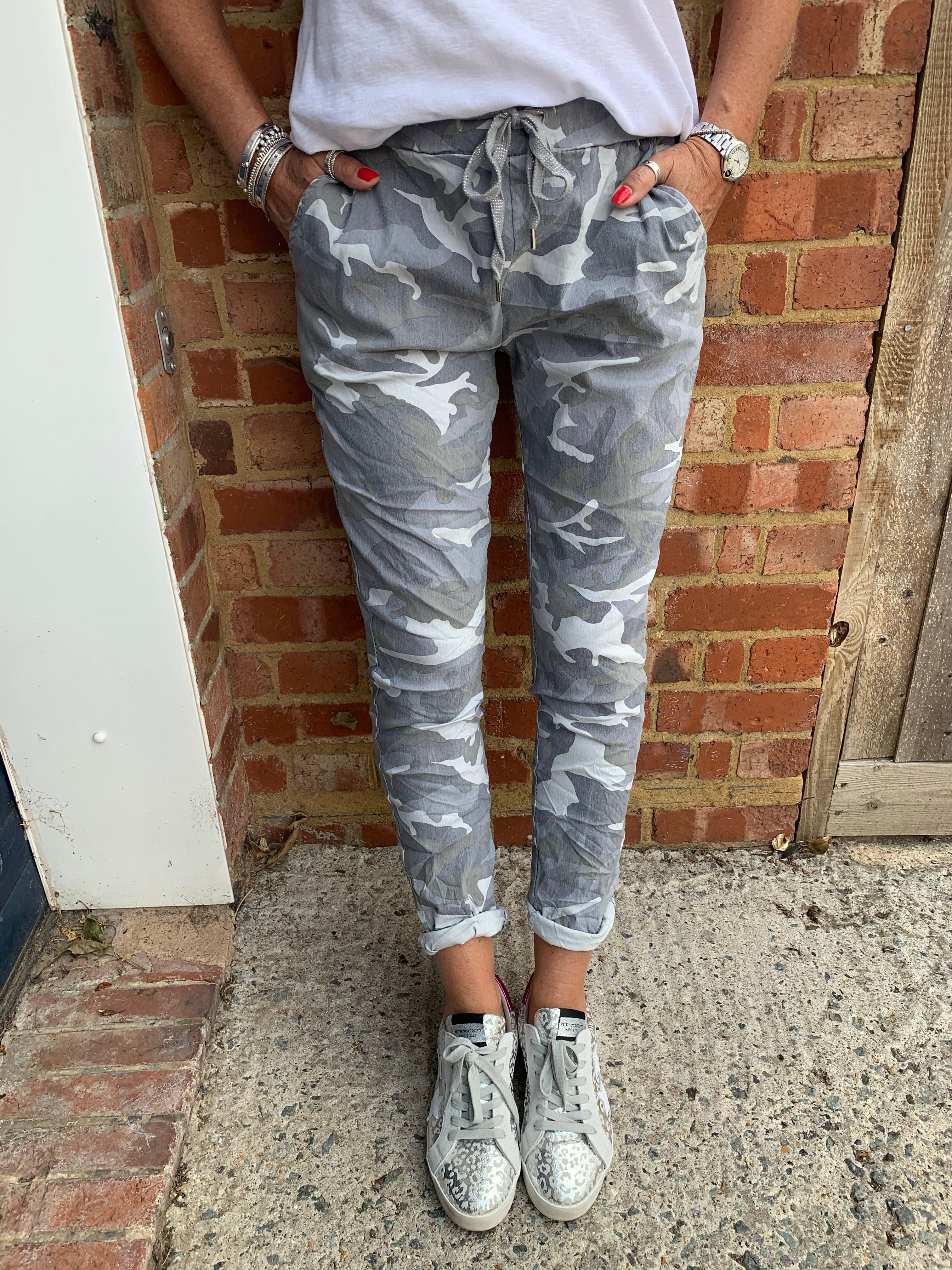 Super Stretch Joggers in Light Grey Camo