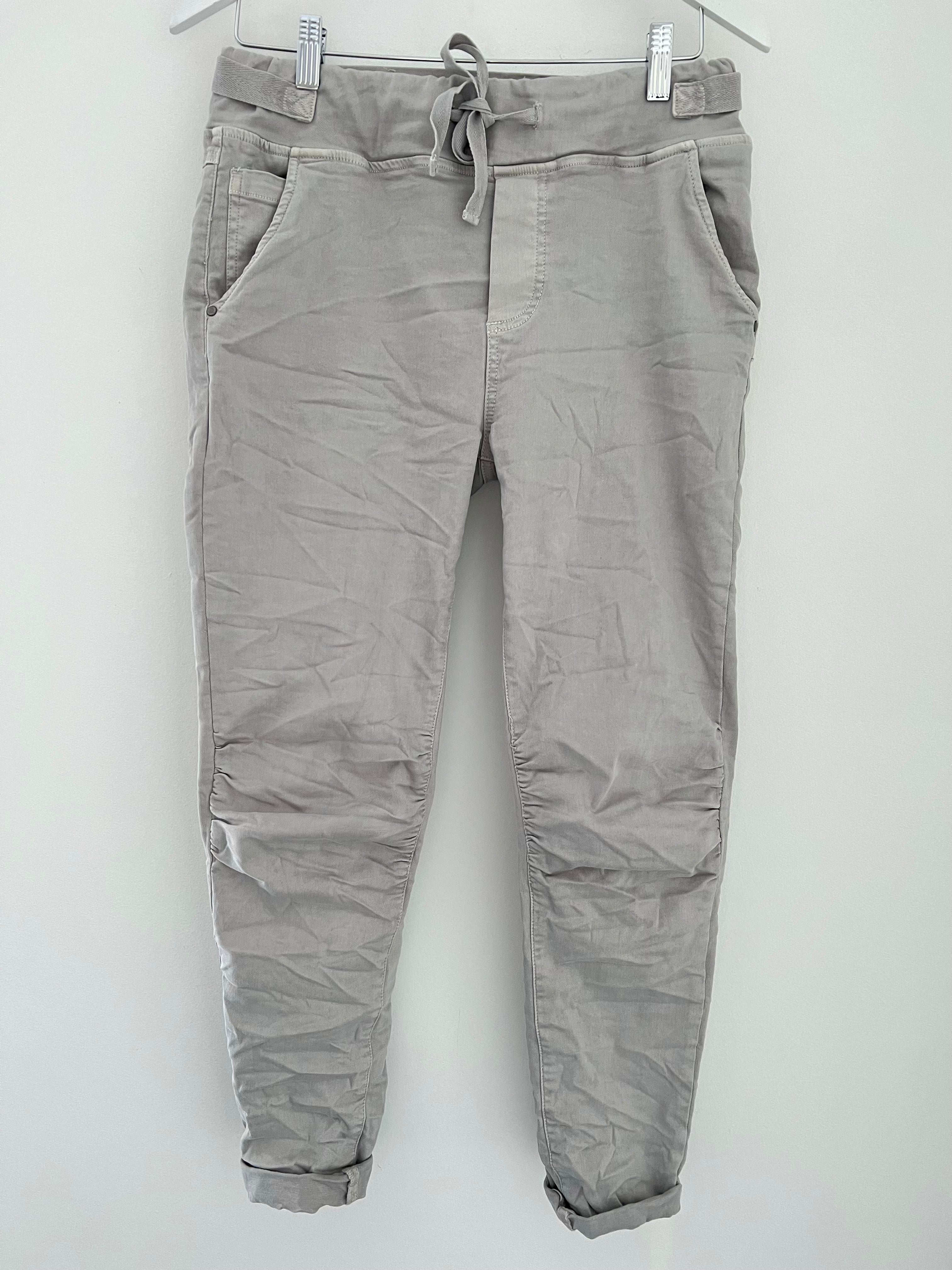 Pale Grey Jean Joggers