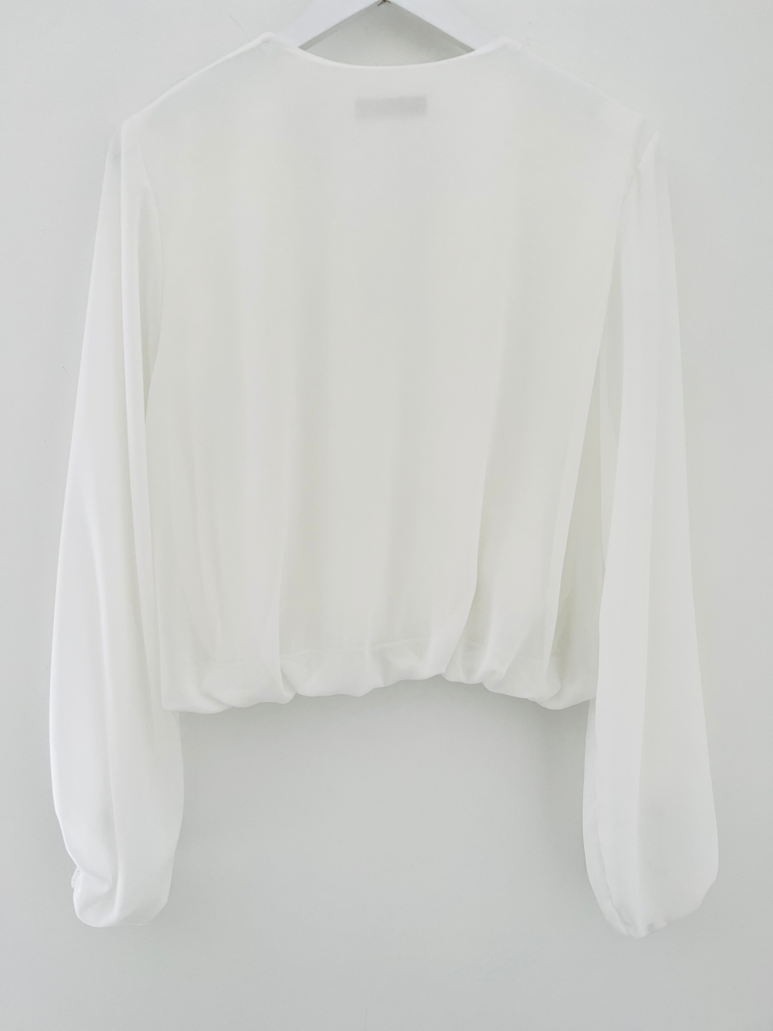 V Neck Blouse in Ivory