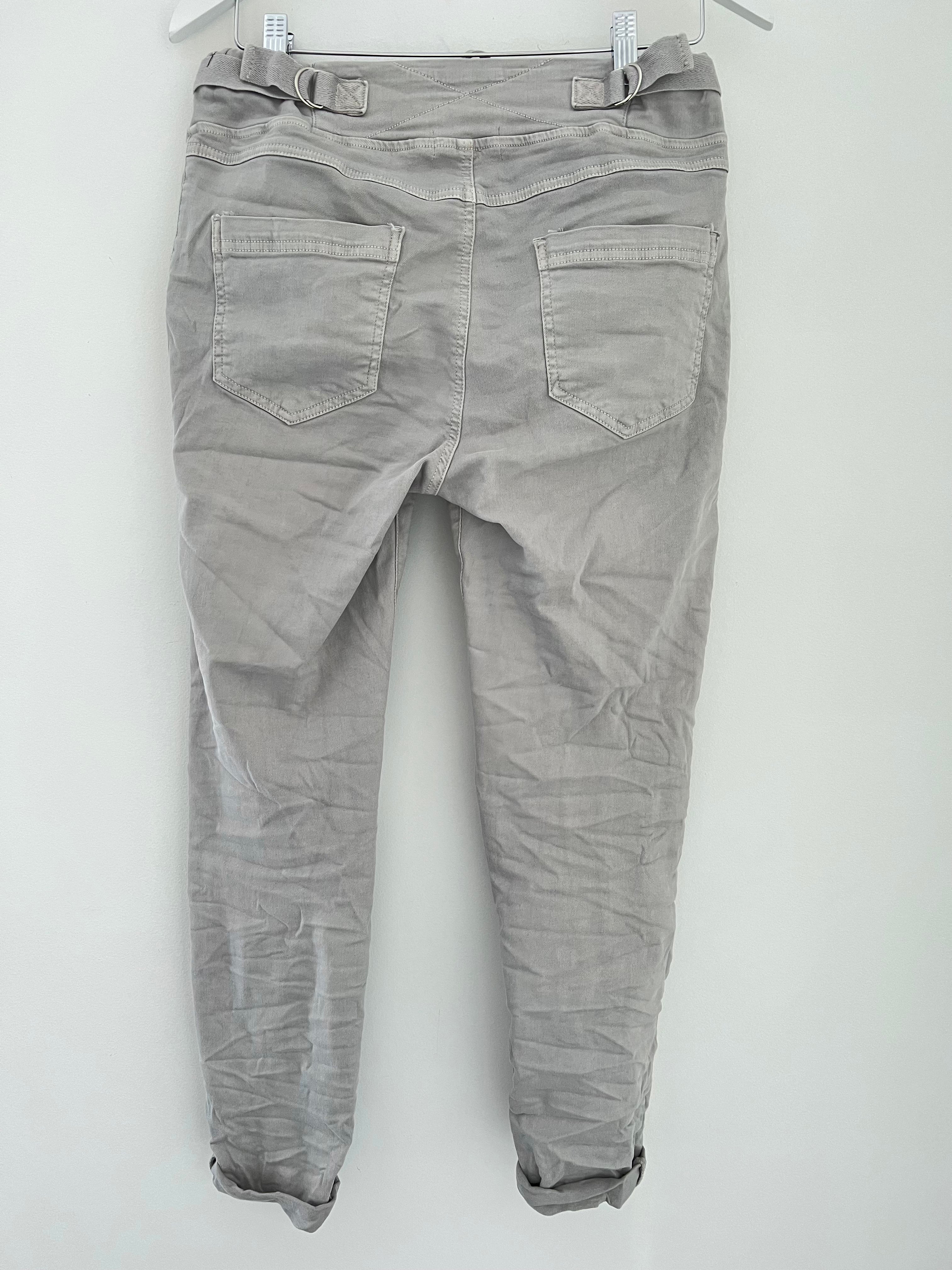 Pale Grey Jean Joggers