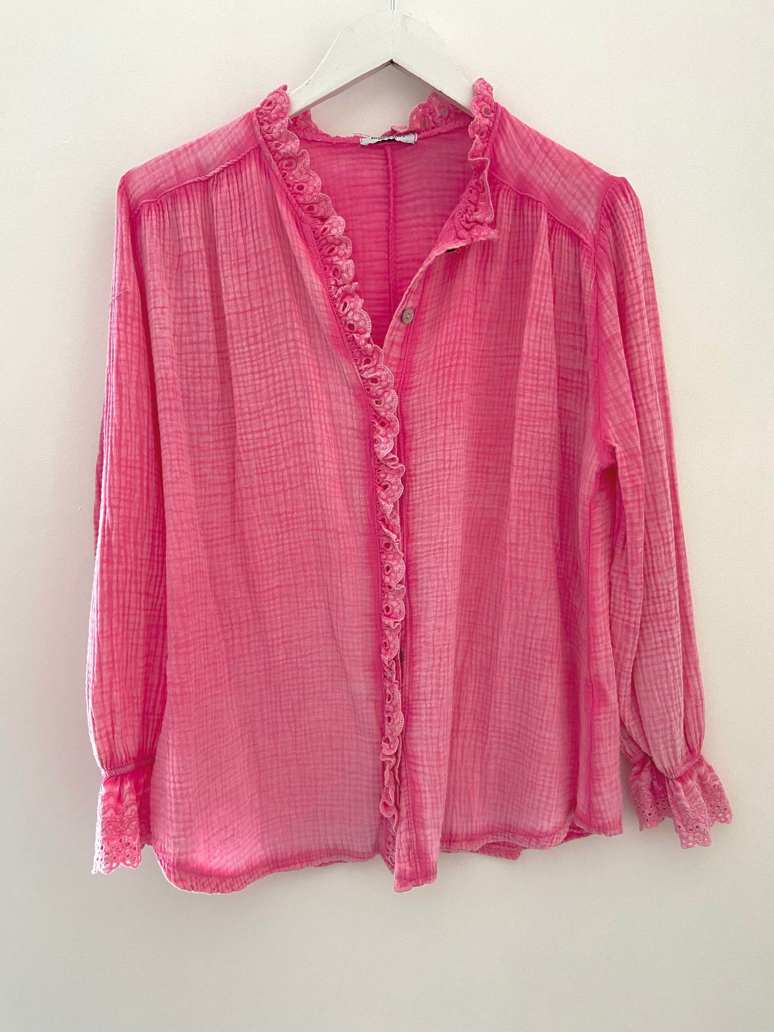 Cheesecloth Shirt in Candyfloss Pink