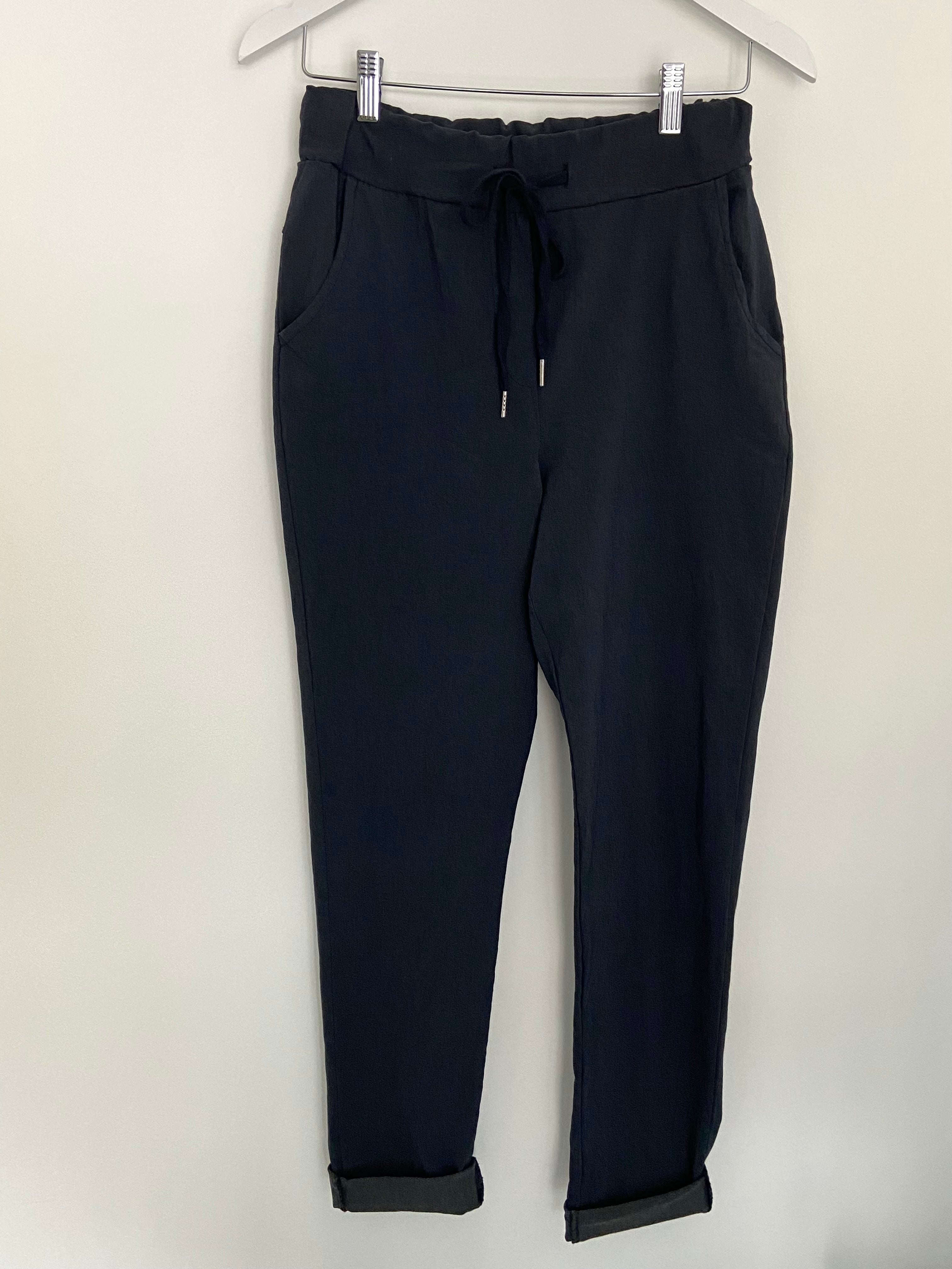 Slimfit Stretch Cotton Joggers in Ink