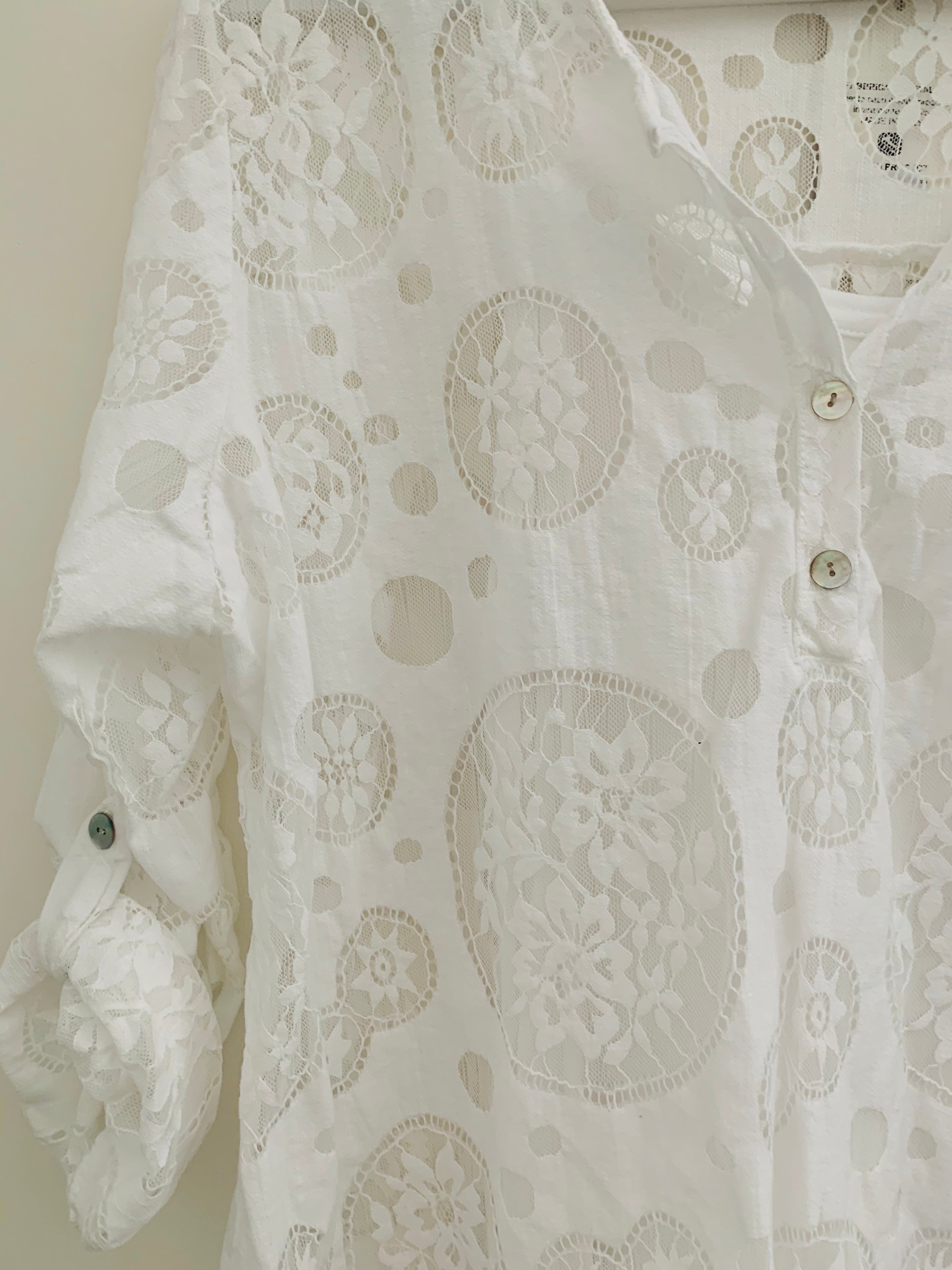 Lace Blouse & Camisole in White